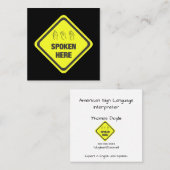 Amerikanischer Gebärdensprache-Interpret Quadratische Visitenkarte (Vorne/Hinten)