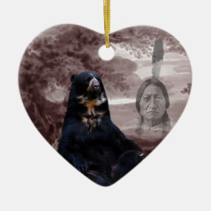 Amerikanischer gebürtiger indischer schwarzer Bä Keramik Ornament