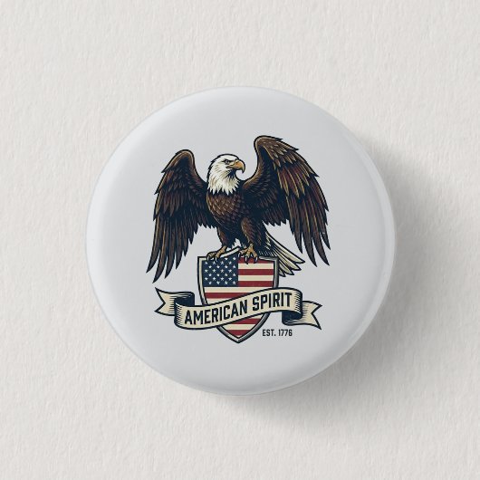 Amerikanischer Geist Weißkopfseeadler Button (Vorderseite)