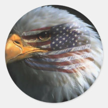 Amerikanischer Glatzenadler mit amerikanischen Fla