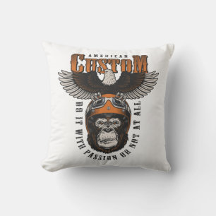 Amerikanischer Gorilla-Motorrad-Vintage-Biker-Adle Kissen
