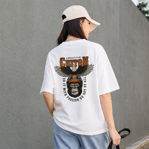 Amerikanischer Gorilla-Motorrad-Vintage-Biker-Adle T-Shirt