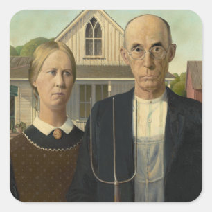Amerikanischer Gothicismus Quadratischer Aufkleber