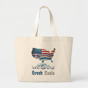 Amerikanischer Grieche wurzelt Taschen-Tasche Jumbo Stoffbeutel