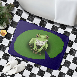 Amerikanischer Grüner Laubfrosch Seeroseblatt Badematte
