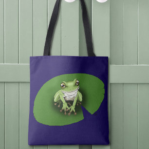 Amerikanischer Grüner Laubfrosch Seerosenblatt Tasche