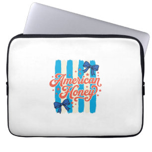 Amerikanischer Honig Patriotischer Bogen Vintage-S Laptopschutzhülle
