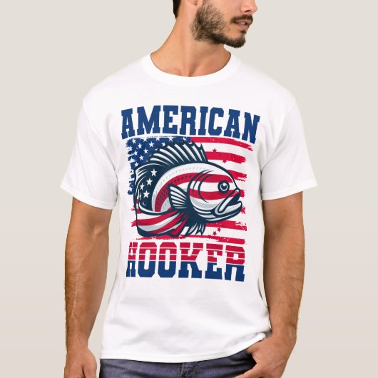 Amerikanischer Hook oder Fischereistolz T-Shirt (Vorderseite)
