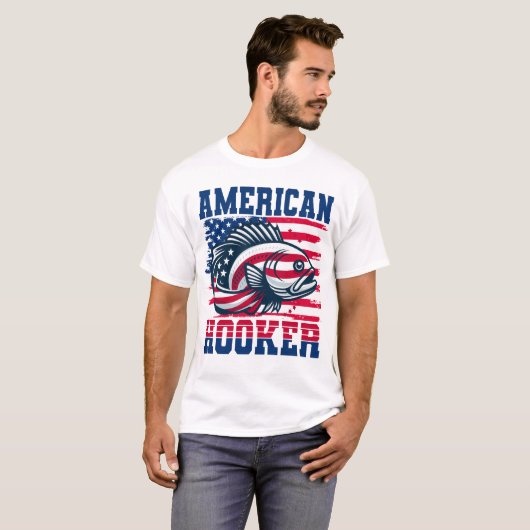 Amerikanischer Hook oder Fischereistolz T-Shirt (Vorne ganz)