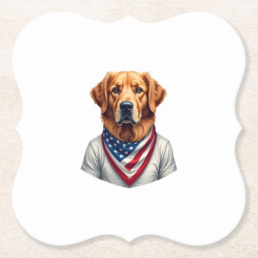 Amerikanischer Hund Golden Retriever Vintage T-Shi Untersetzer (Vorderseite)