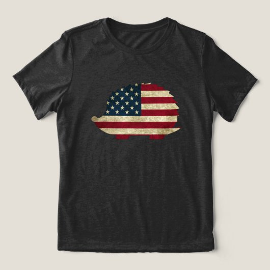 amerikanischer Igel Tri-Blend Shirt (Design Vorderseite)