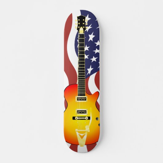 Amerikanischer Ikonen-E-Gitarren-Sonnenaufgang Skateboard (Vorne)