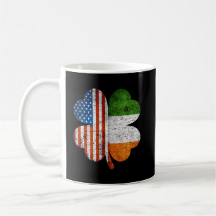 Amerikanischer Irischer Kleeblatt-USA-Irland-Flagg Kaffeetasse