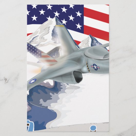 Amerikanischer Kampfflugzeug Briefpapier (Vorderseite)