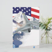 Amerikanischer Kampfflugzeug Briefpapier (Stehend Vorderseite)