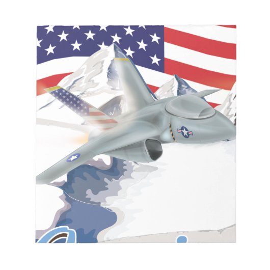 Amerikanischer Kampfflugzeug Notizblock (Vorderseite)