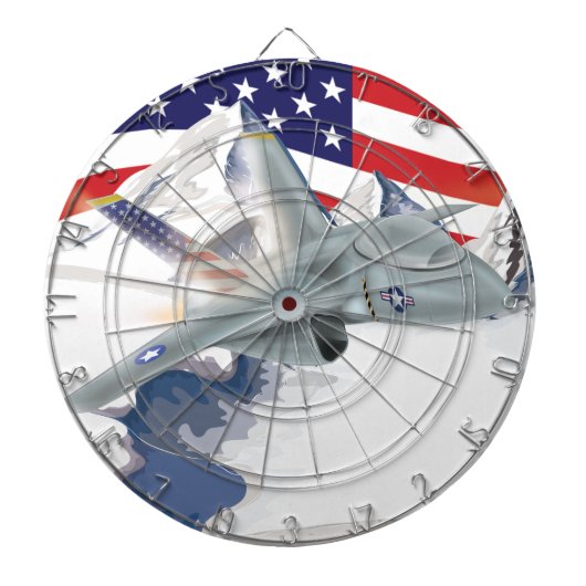 Amerikanischer Kampfjet Dartscheibe (vorne)