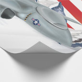 Amerikanischer Kampfjet Geschenkpapier (Ecke)
