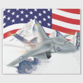 Amerikanischer Kampfjet Geschenkpapier (Flach)