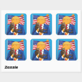 Amerikanischer Katastrophen-Quadrat-Aufkleber Quadratischer Aufkleber (Blatt)