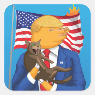 Amerikanischer Katastrophen-Quadrat-Aufkleber Quadratischer Aufkleber