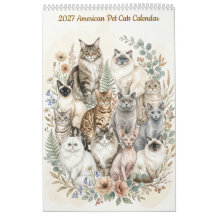 Amerikanischer Katzenkalender - Einzelblatt 2027