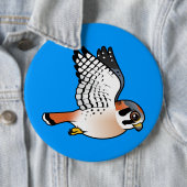 Amerikanischer Kestrel im Flug Button (Beispiel)