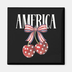 Amerikanischer Kirschkuchen-Bogen Kokette Patrioti Magnet