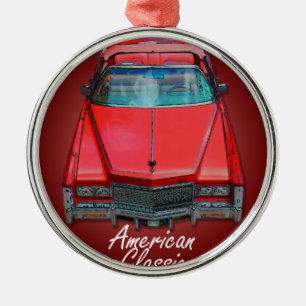 Amerikanischer Klassiker 1975 Casillac Eldorado Silbernes Ornament