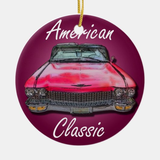 Amerikanischer Klassiker Cadillac 1960 Keramik Ornament (Vorne)