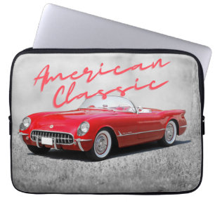 Amerikanischer Klassiker Vintage roter Cabrio Laptopschutzhülle