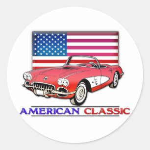 Amerikanischer klassischer Muskel Runder Aufkleber