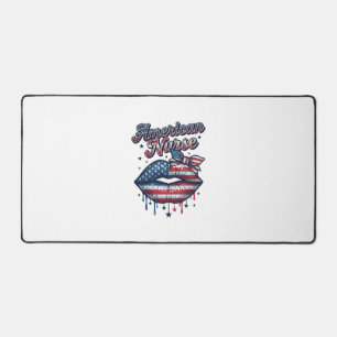 Amerikanischer Krankenpfleger Patriotische Lippen Schreibtischunterlage