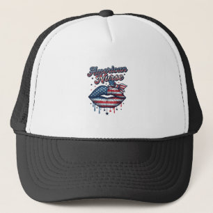 Amerikanischer Krankenpfleger Patriotische Lippen Truckerkappe