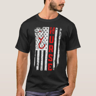 Amerikanischer Krankenpfleger Stethoskop Arzt US-F T-Shirt