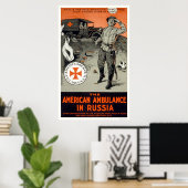 Amerikanischer Krankenwagen in Russland Poster (Heimbüro)