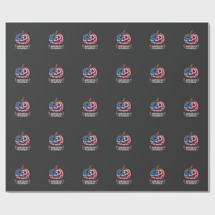 Amerikanischer Kürbis Halloween USA-Flagge Sterne Geschenkpapier