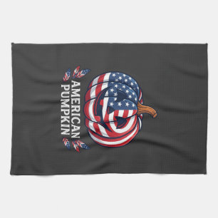 Amerikanischer Kürbis Halloween USA-Flagge Sterne Geschirrtuch