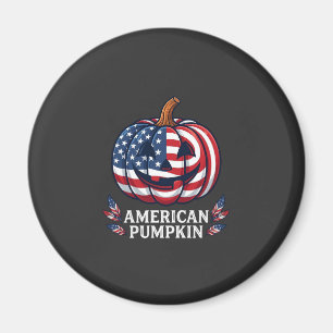 Amerikanischer Kürbis Halloween USA-Flagge Sterne  Magnet