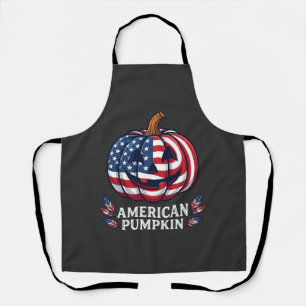 Amerikanischer Kürbis Halloween USA-Flagge Sterne Schürze