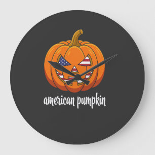 Amerikanischer Kürbis Patrioten Halloween Jack O L Große Wanduhr