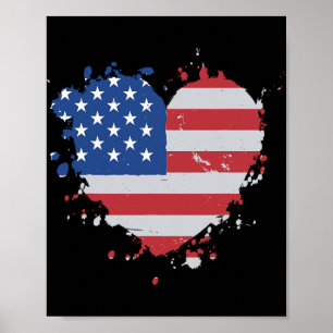 Amerikanischer Ld Adler Usa-Flagge 4. Juli Adler U Poster