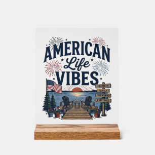 Amerikanischer Lebensstil Vibes Patriotischer See Acrylschild