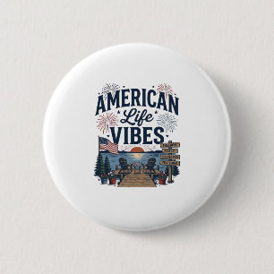 Amerikanischer Lebensstil Vibes Patriotischer See  Button