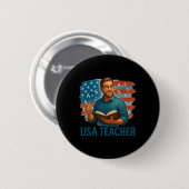 Amerikanischer Lehrer Wissens Bildung Stolz  Button (Vorne & Hinten)