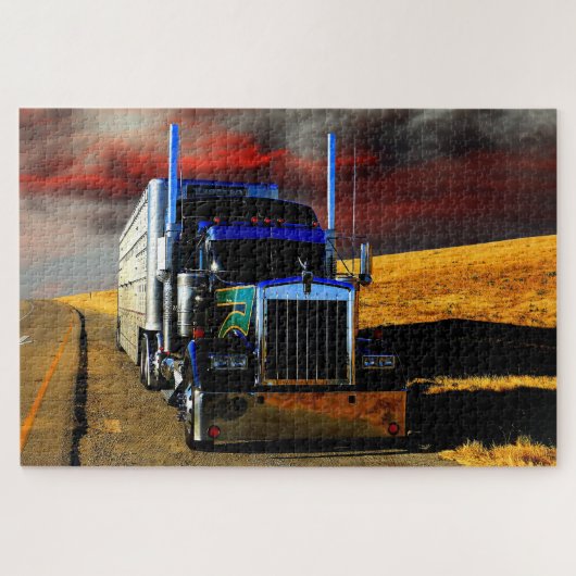 Amerikanischer LKW Sattelzug Puzzle (Horizontal)