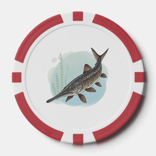 Amerikanischer Löffelstör Pokerchips (Vorderseite)