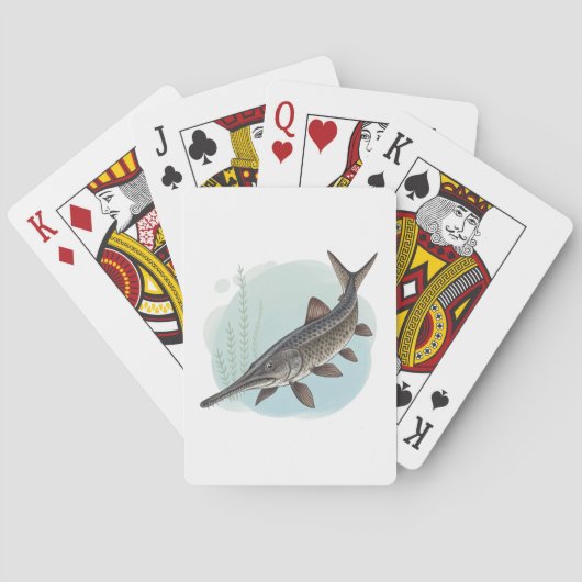 Amerikanischer Löffelstör Spielkarten (Rückseite)