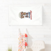 Amerikanischer Mama Patriotischer Bär Patchwork Ve Banner (Insitu)