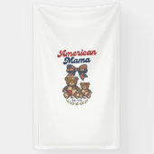 Amerikanischer Mama Patriotischer Bär Patchwork Ve Banner (Vertikal)